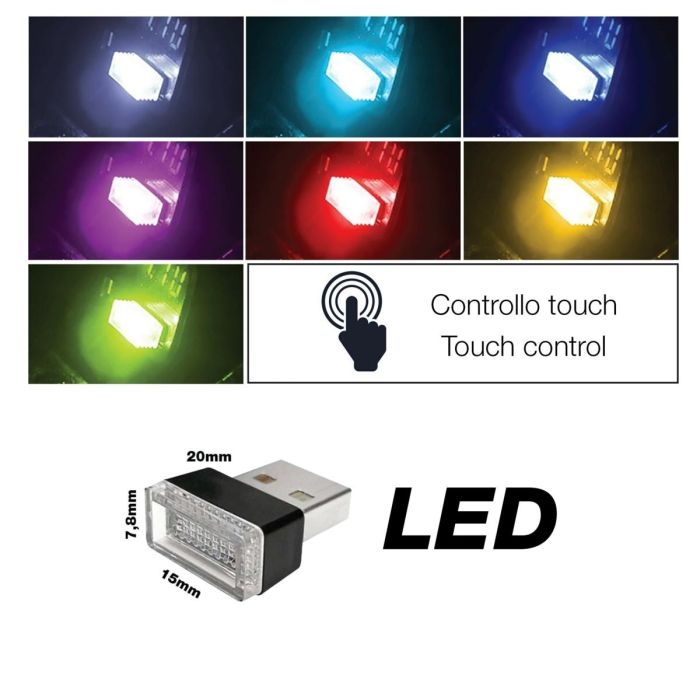  ΠΛΑΦΟΝΙΕΡΑ ΣΕ USB 7 ΧΡΩΜΑΤΩΝ ΦΩΣ ATHMOSPHERE LED ΓΙΑ ΘΥΡΑ USB 20x15x7,8mm 1ΤΕΜ. 