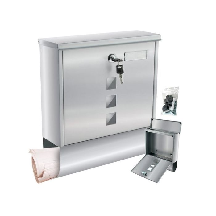 Malatec Γραμματοκιβώτιο Εξωτερικού Χώρου Inox σε Ασημί Χρώμα 30.7x10x34cm