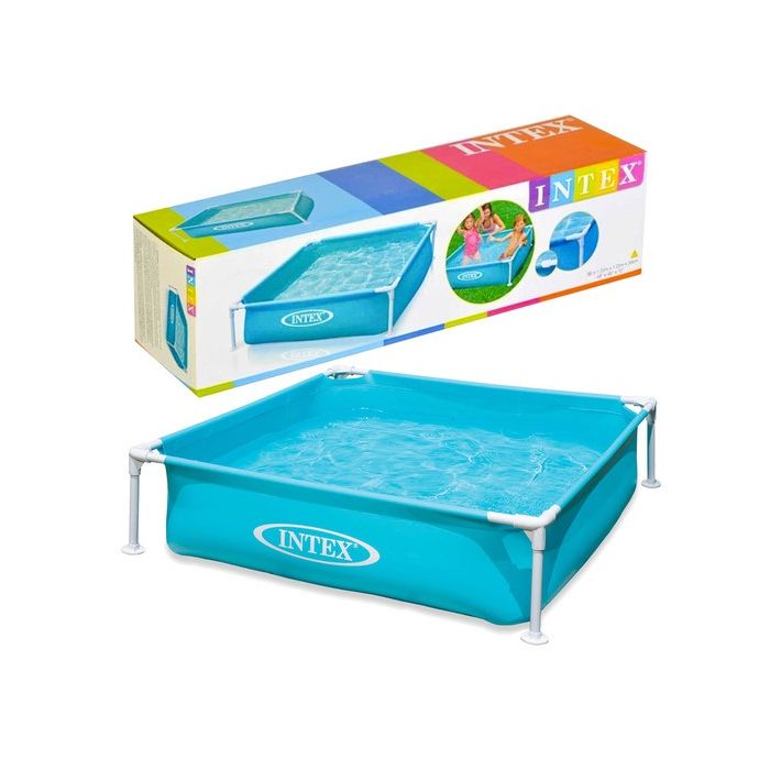 Intex Πισίνα Mini Frame με Μεταλλικό Σκελετό 122x122x30εκ. 342L-Τιρκουάζ 57173