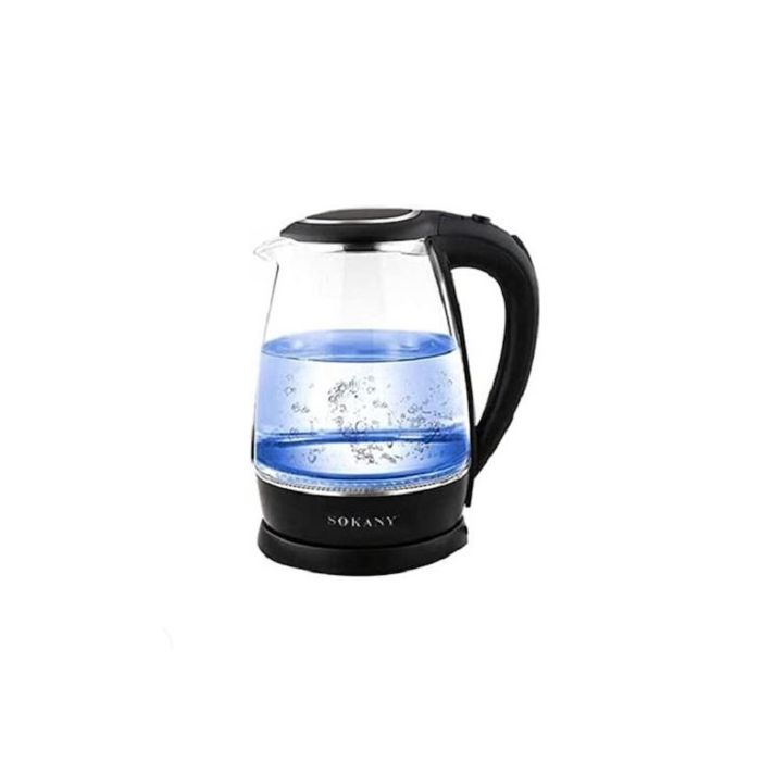 Γυάλινος Βραστήρας Sokany Μαύρος 1lt 2200W- SK613