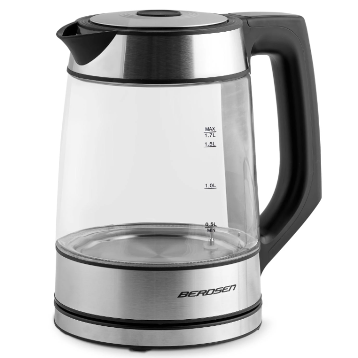 Βραστήρας Berdsen 1.7L Bd-704 Μαύρο-Ασημί