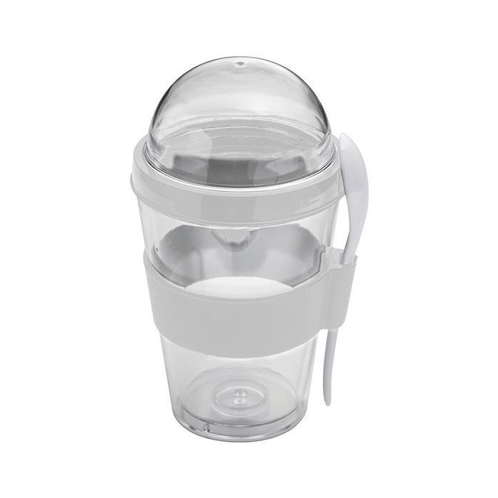 Ποτήρι πλαστικό για γιαούρτι με κουταλάκι 300 ml GC21143