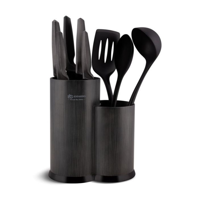 Σετ μαχαίρια και εργαλεία κουζίνας 9 τμχ. με βάση στήριξης Edenberg EB-7811
