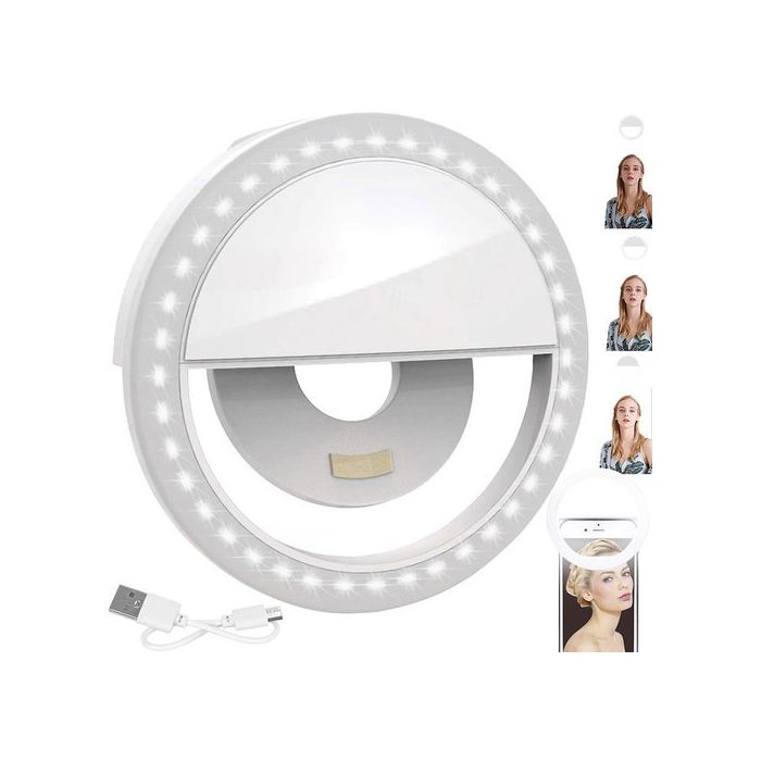 Δαχτυλίδι LED Για Selfie Σε Λευκό 3W,ISO TRADE