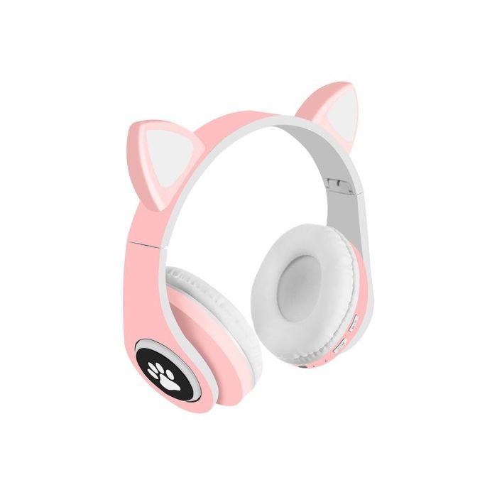 Ασύρματα ακουστικά με αυτιά γάτας - ροζ,Iso Trade