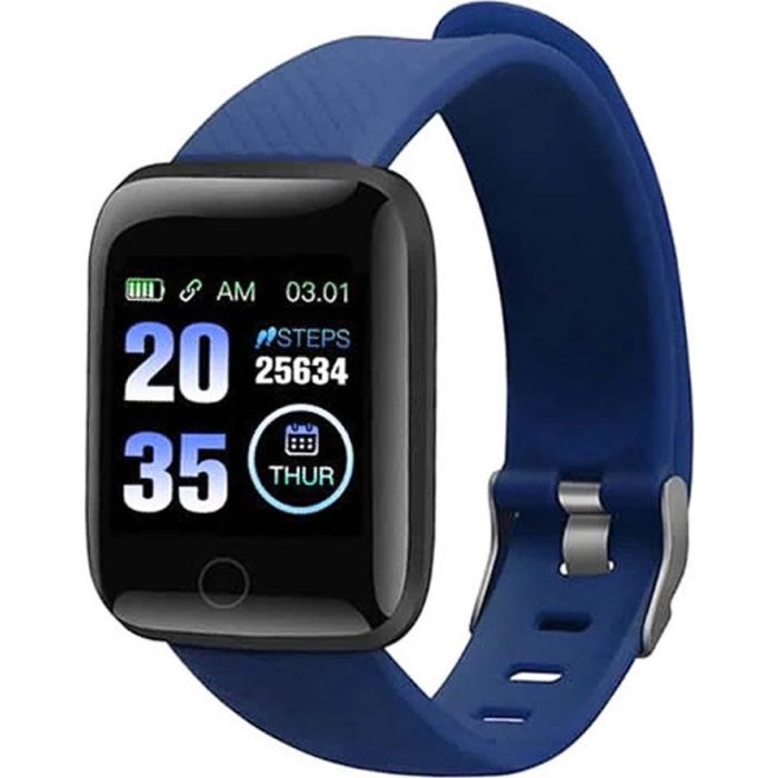 Smartwatch  με Bluetooth & Παλμογράφο 116 Plus - Blue OEM