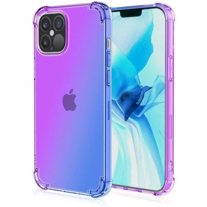 Θήκη Σιλικόνης Ombre Μοβ - Μπλε ( IPhone12)