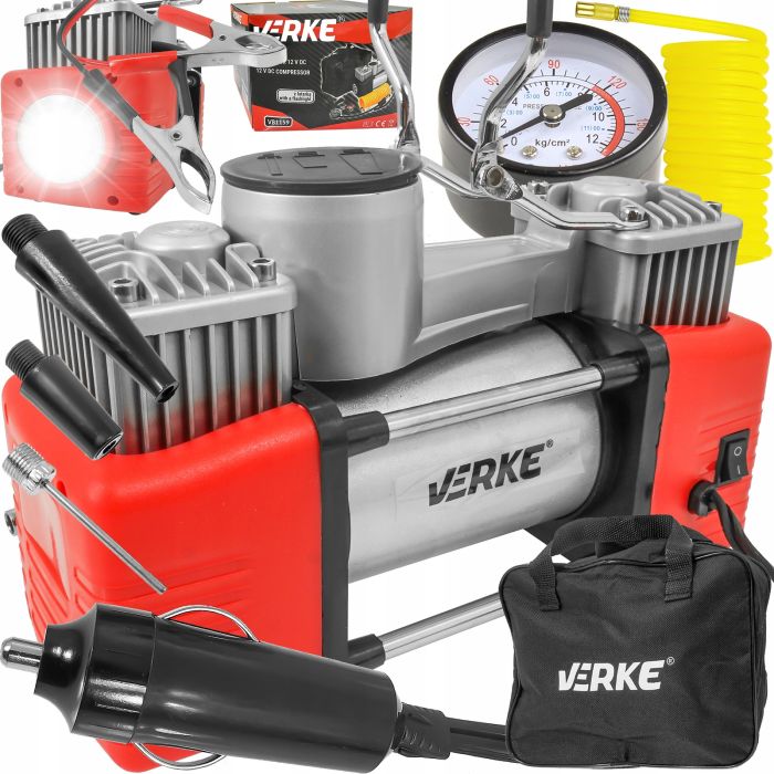 Αεροσυμπιεστής Αυτοκινήτου 12 V Με Σετ VERKE-V81159